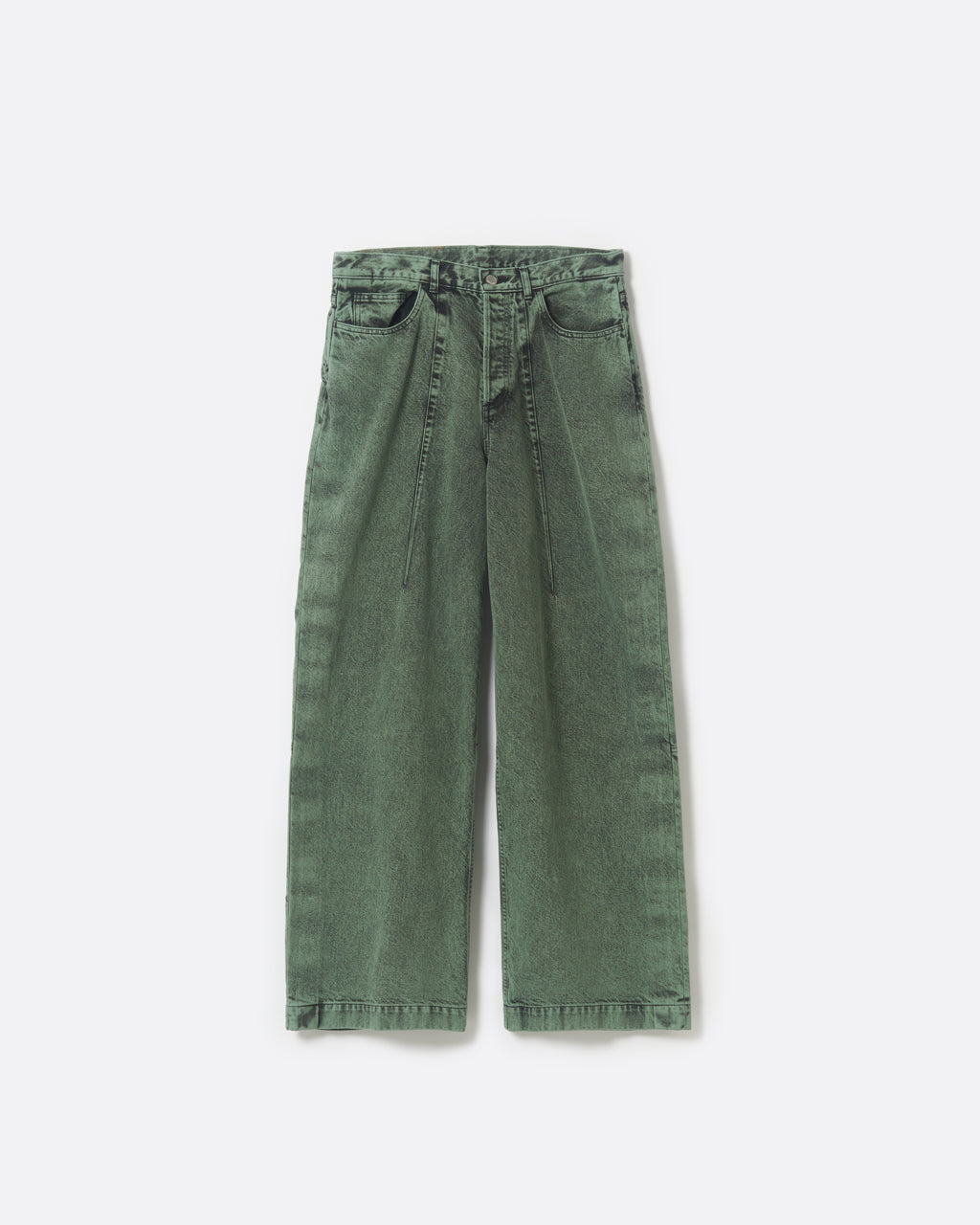 WIDE SEAM DENIM BAGGY PANTS .11 【FADE GREEN】 – SUBLATIONS