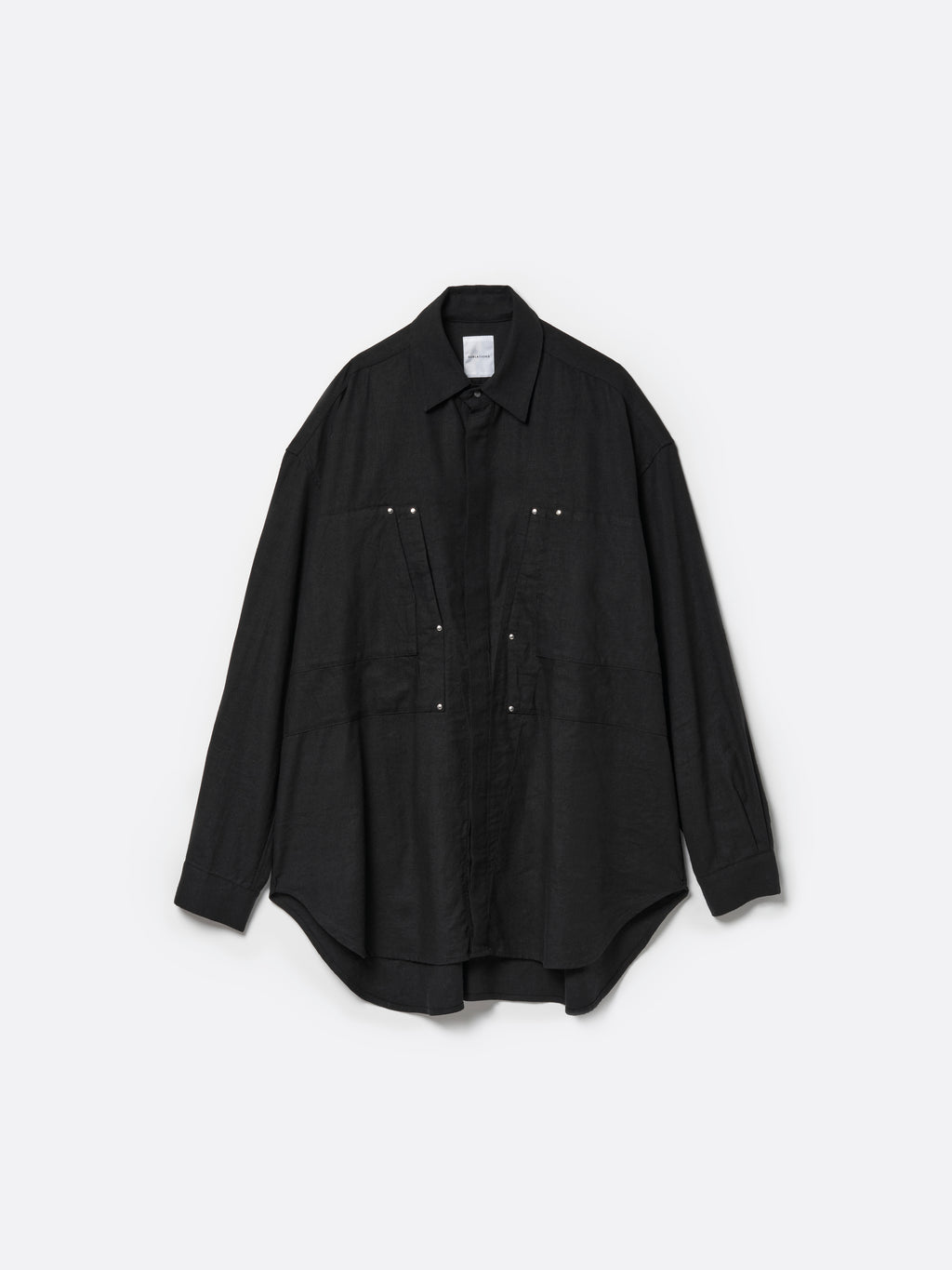 トップス sublations SILK LINEN OVERLAP SHIRT SILK LINEN OVERLAP POCKETS SHIRT .12【BLACK】 – SUBLATIONS