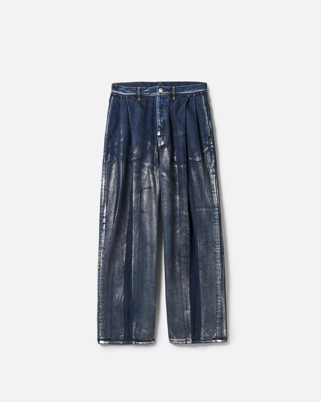 2TUCK WIDE DENIM PANTS -ENTASIS -II- [FOILED WASH INDIGO] – SUBLATIONS