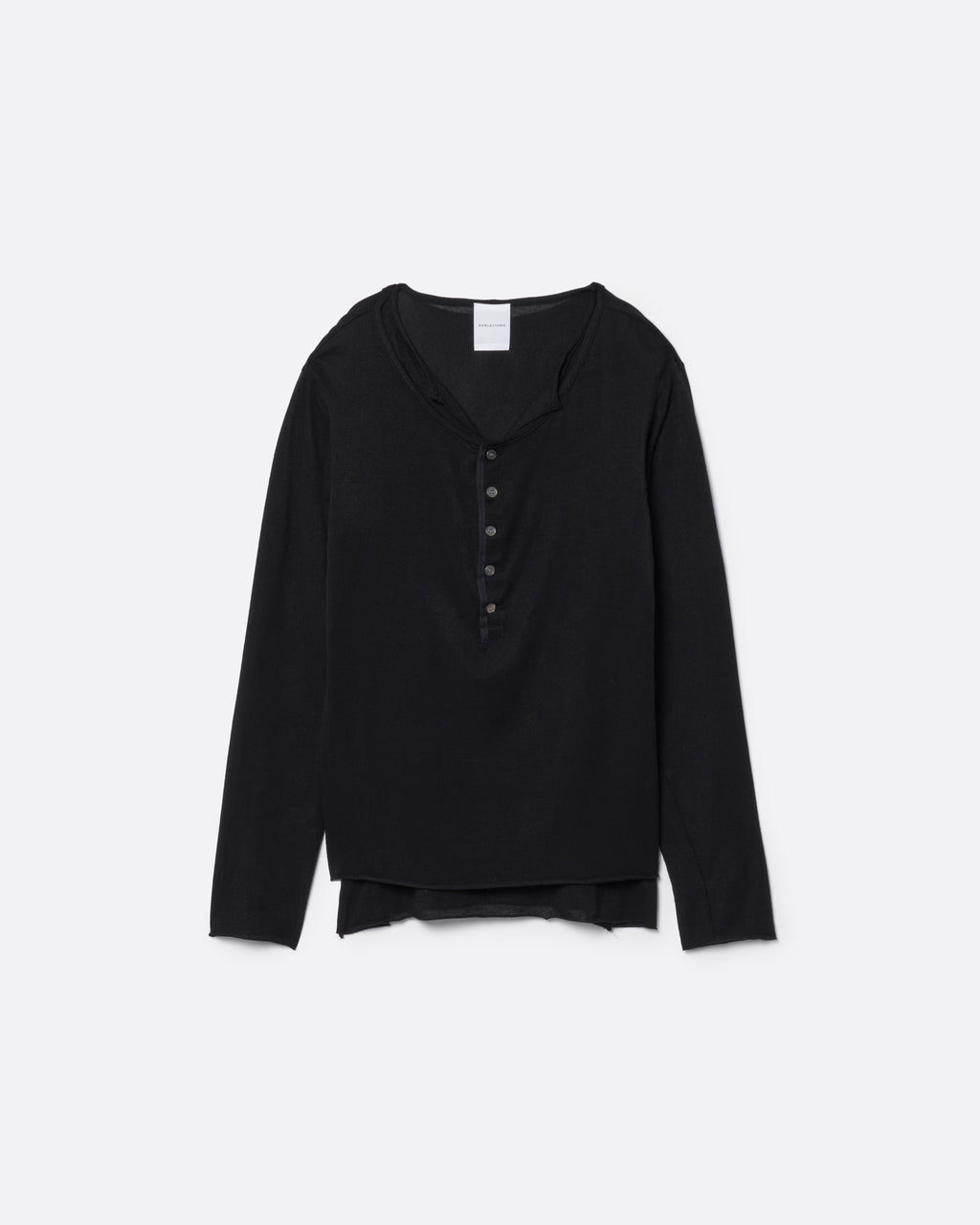 トップス SUBLATIONS LAYERED HENLEY-NECK SHIRT .16 LAYERED HENLEY-NECK SHIRT .16【BLACK】 – SUBLATIONS