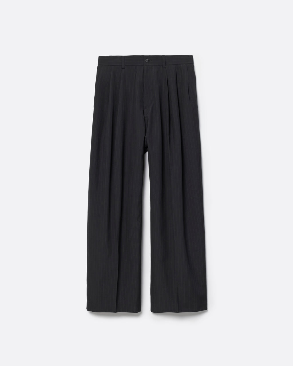 STRIPE WOOL 3TUCK BAGGY TROUSERS .16【BLACK ST】 – SUBLATIONS