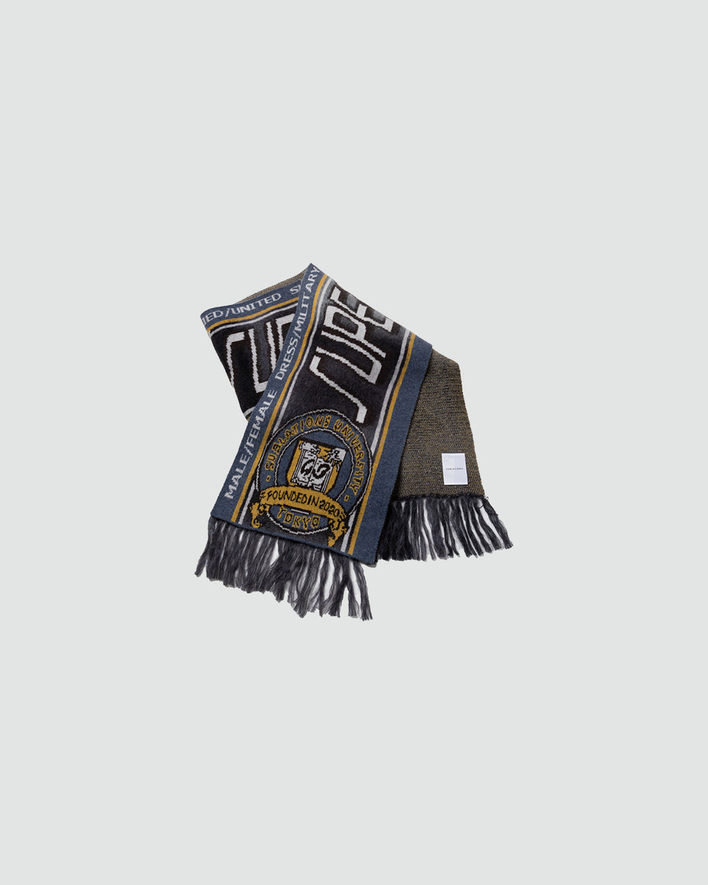 KASURI JACQUARD FOOTBALL SCARF .10 [ASH BLACK]