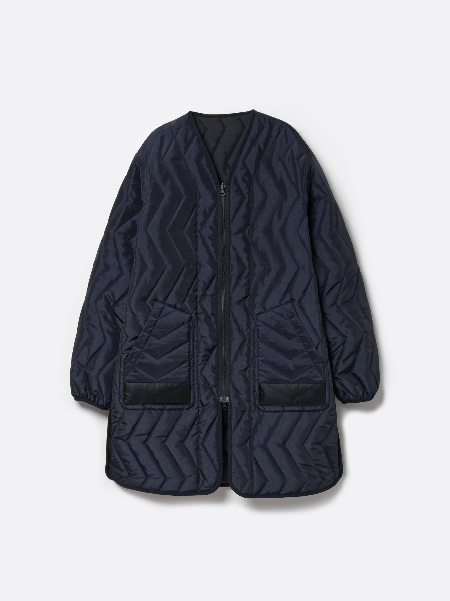 REVERSIBLE THUNDER QUILTING COAT .12【BLACK NAVY】