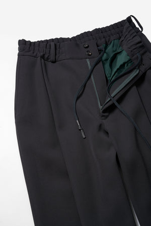 HEAVY WOOL GABARDINE FLARE EASY TROUSERS .12【SLATE GREY】