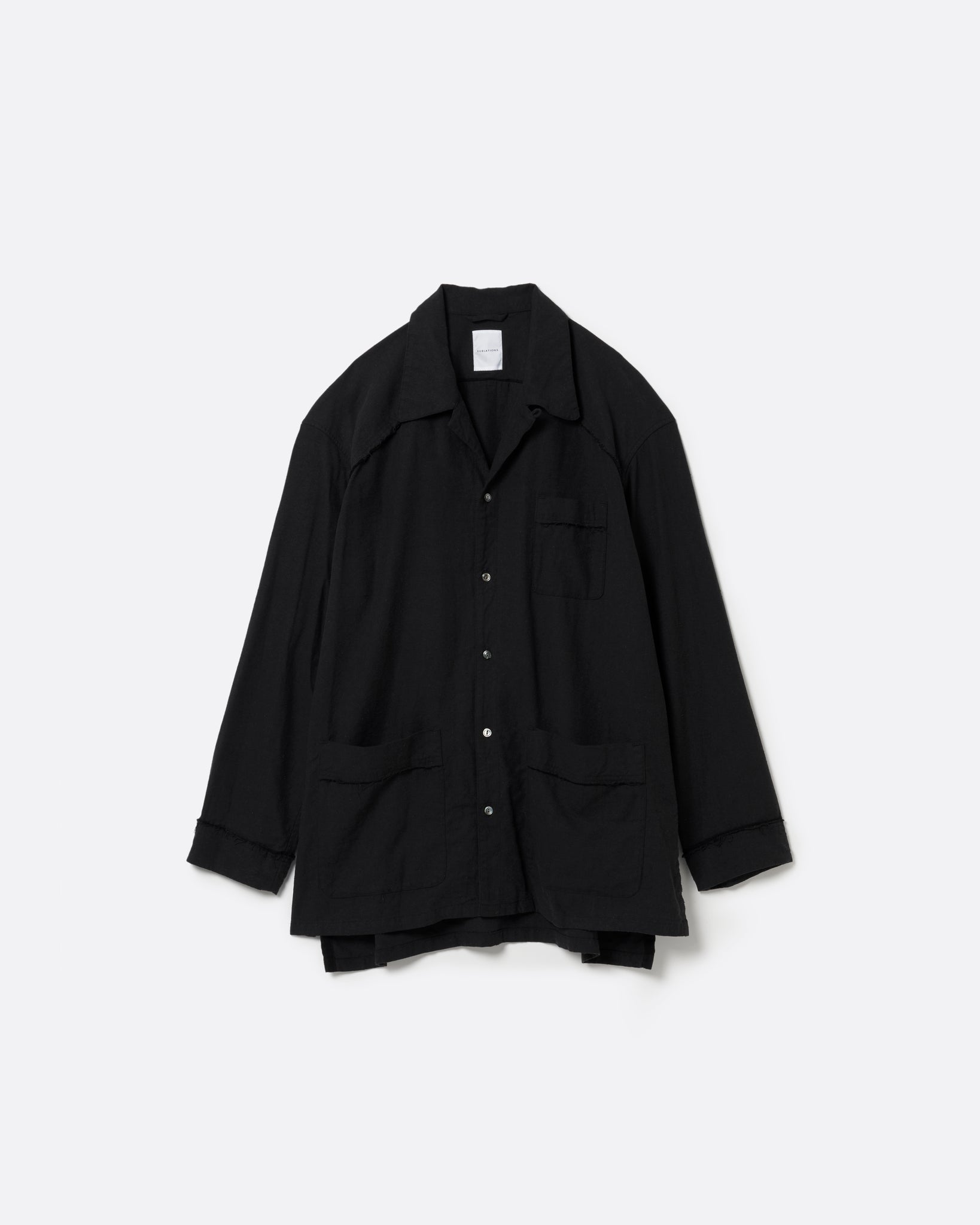 SILK LINEN PAJAMA SHIRT .13【BLACK】