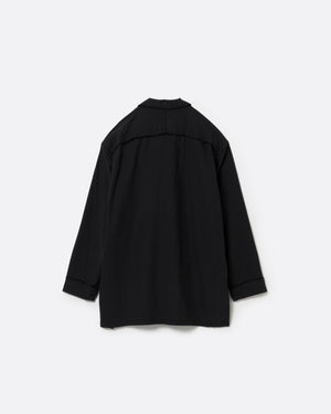 SILK LINEN PAJAMA SHIRT .13【BLACK】