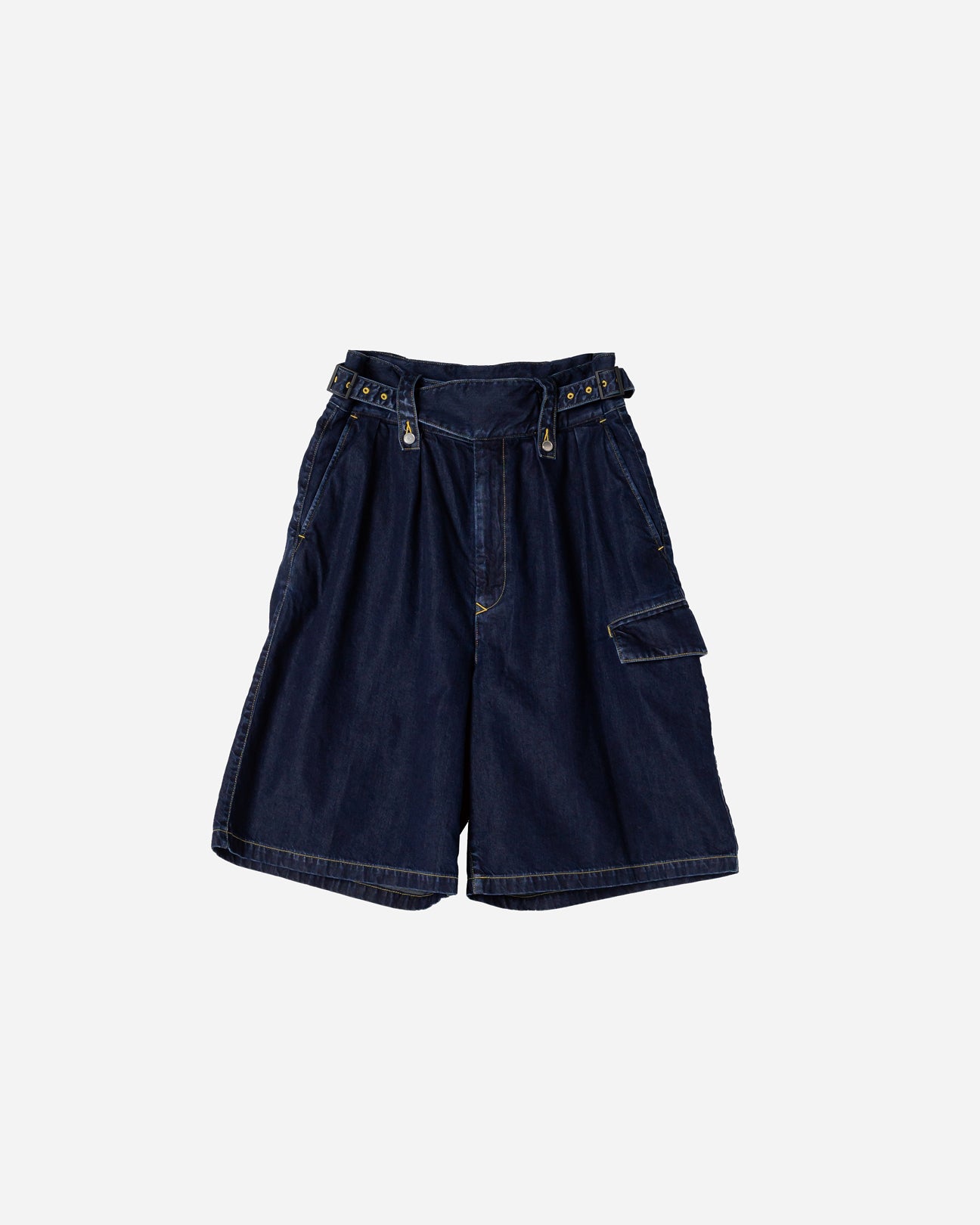 DENIM GURKHA CARGO SHORT PANTS .06 [WASH INDIGO]