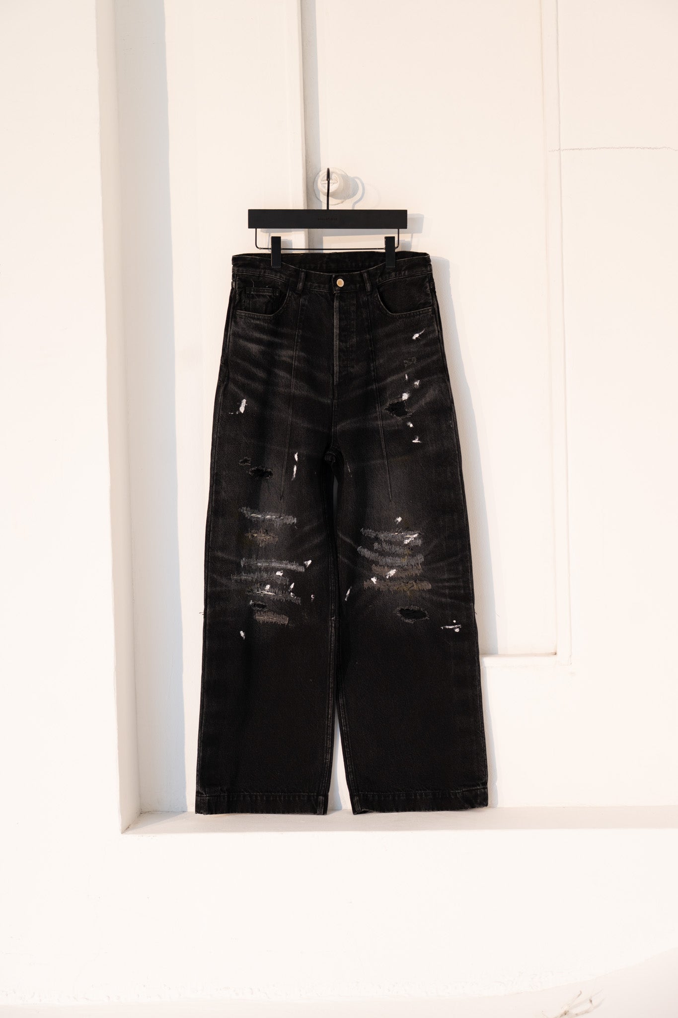 WIDE SEAM DENIM BAGGY PANTS .13【DAMAGE BLACK】 – SUBLATIONS WIDE SEAM DENIM BAGGY PANTS .13【DAMAGE BLACK】 – SUBLATIONS