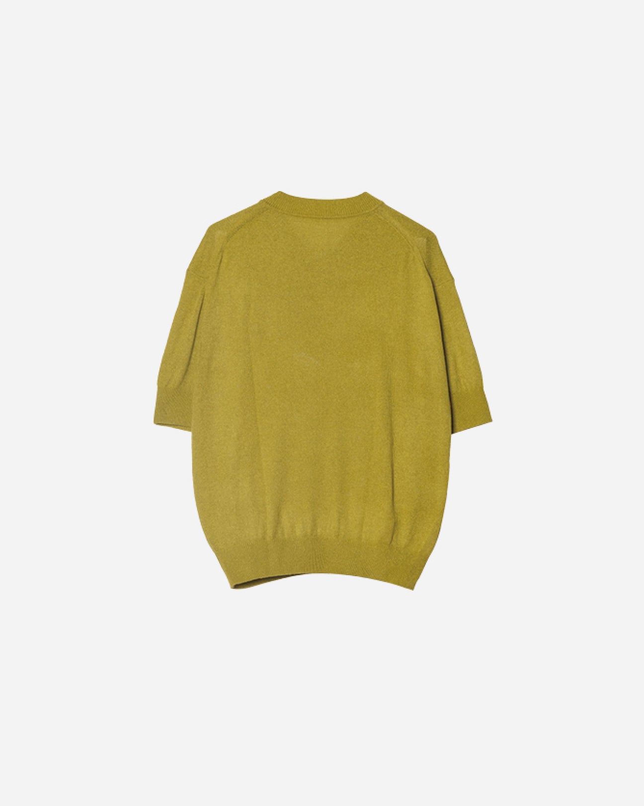 V-NECK HALF SLEEVE KNIT T-SHIRT .09 [YELLOW]