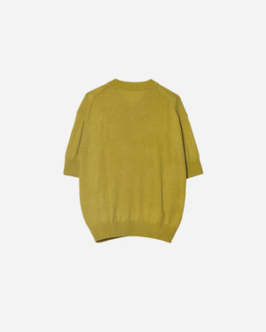 V-NECK HALF SLEEVE KNIT T-SHIRT .09【YELLOW】