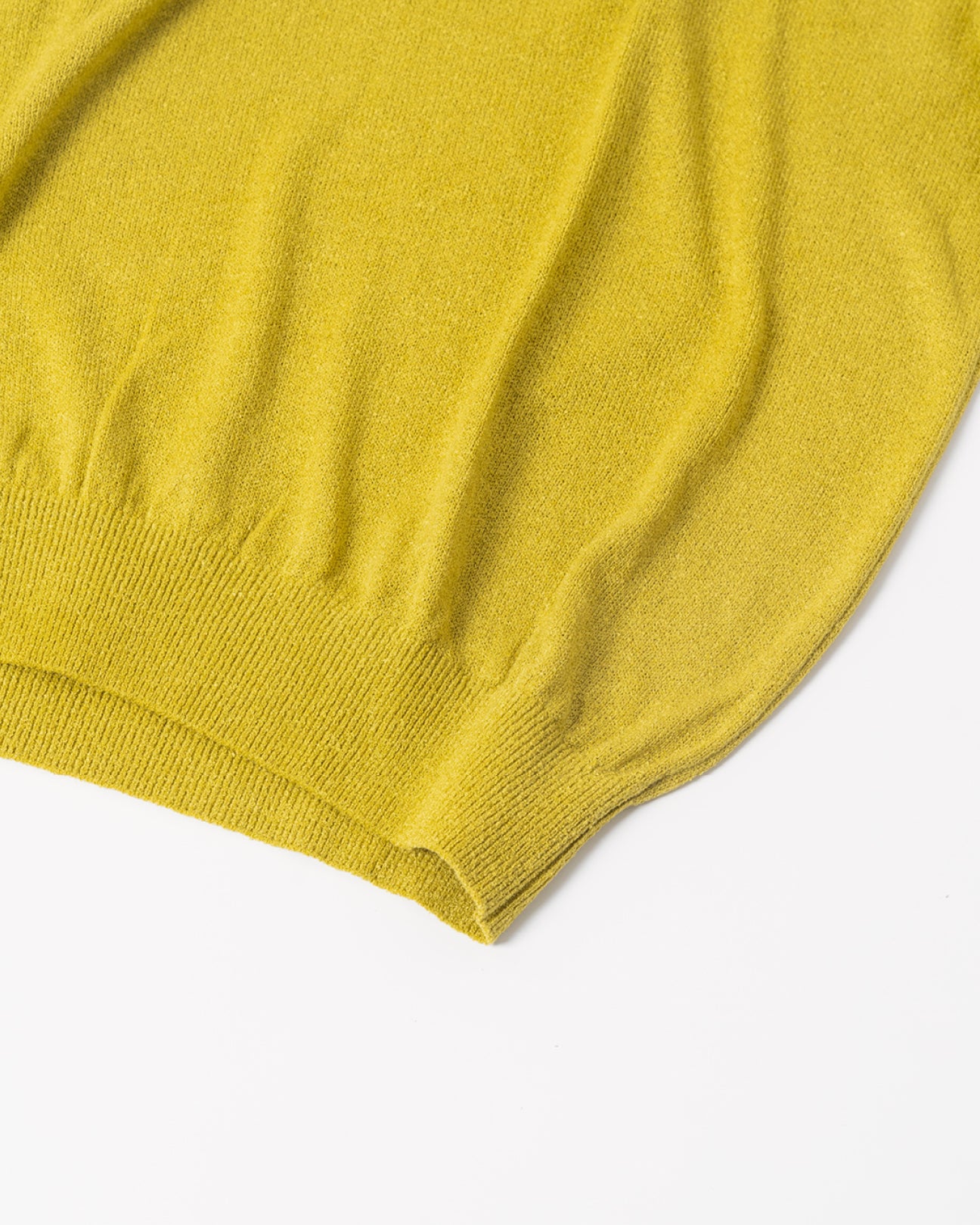 V-NECK HALF SLEEVE KNIT T-SHIRT .09 [YELLOW]