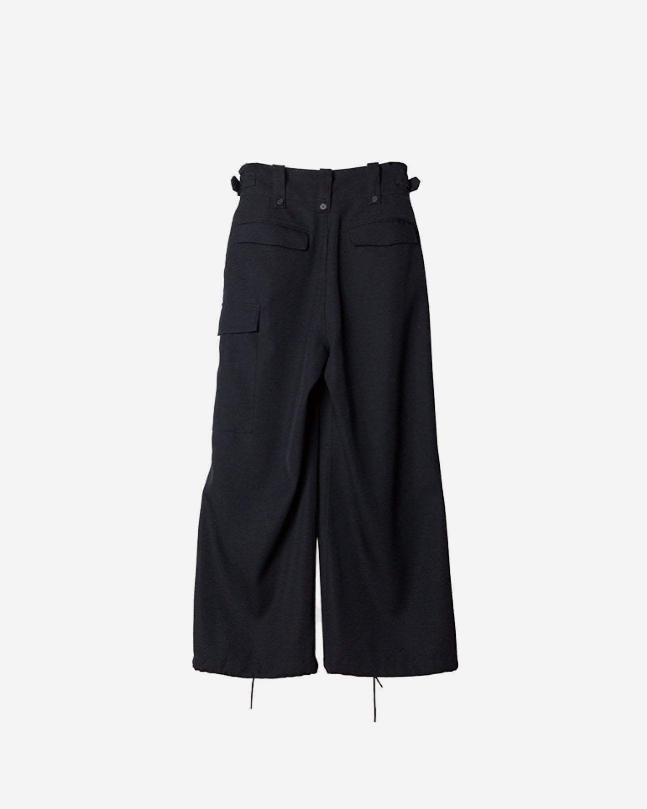 HEAVY WOOL GABARDINE GURKHA CARGO PANTS .11 [BLACK]