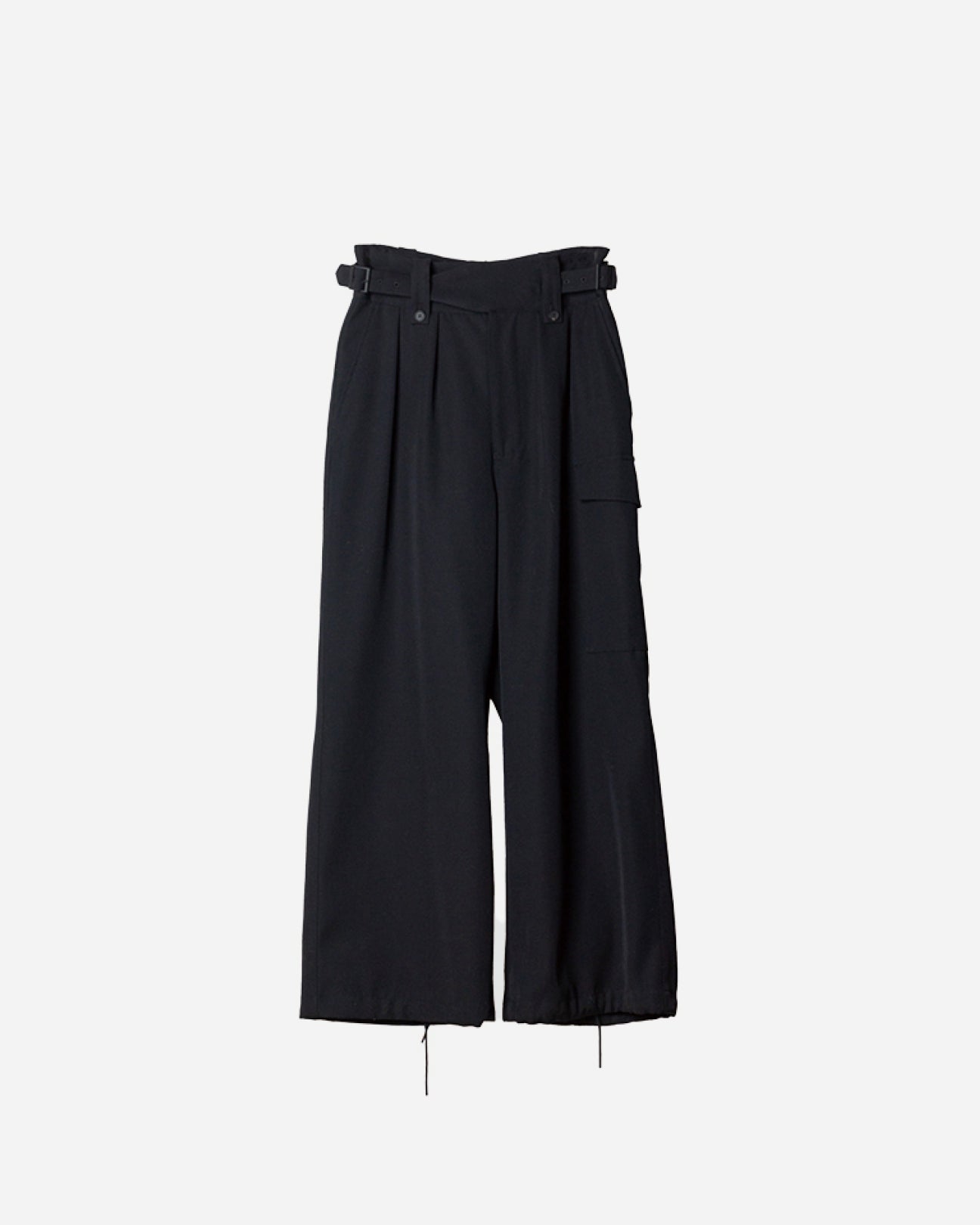 HEAVY WOOL GABARDINE GURKHA CARGO PANTS .11 [BLACK]