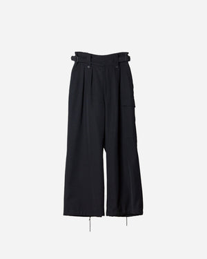 HEAVY WOOL GABARDINE GURKHA CARGO PANTS .11 [BLACK]