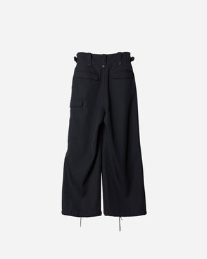 HEAVY WOOL GABARDINE GURKHA CARGO PANTS .11 [BLACK]