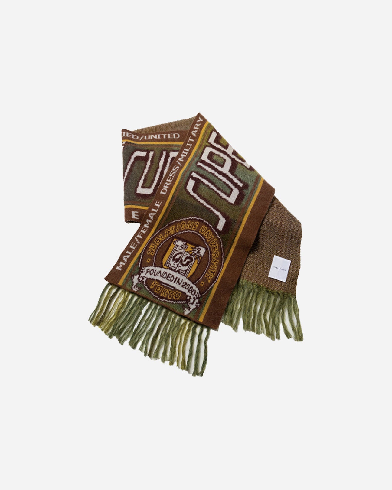 KASURI JACQUARD FOOTBALL SCARF .10【IVY GREEN】