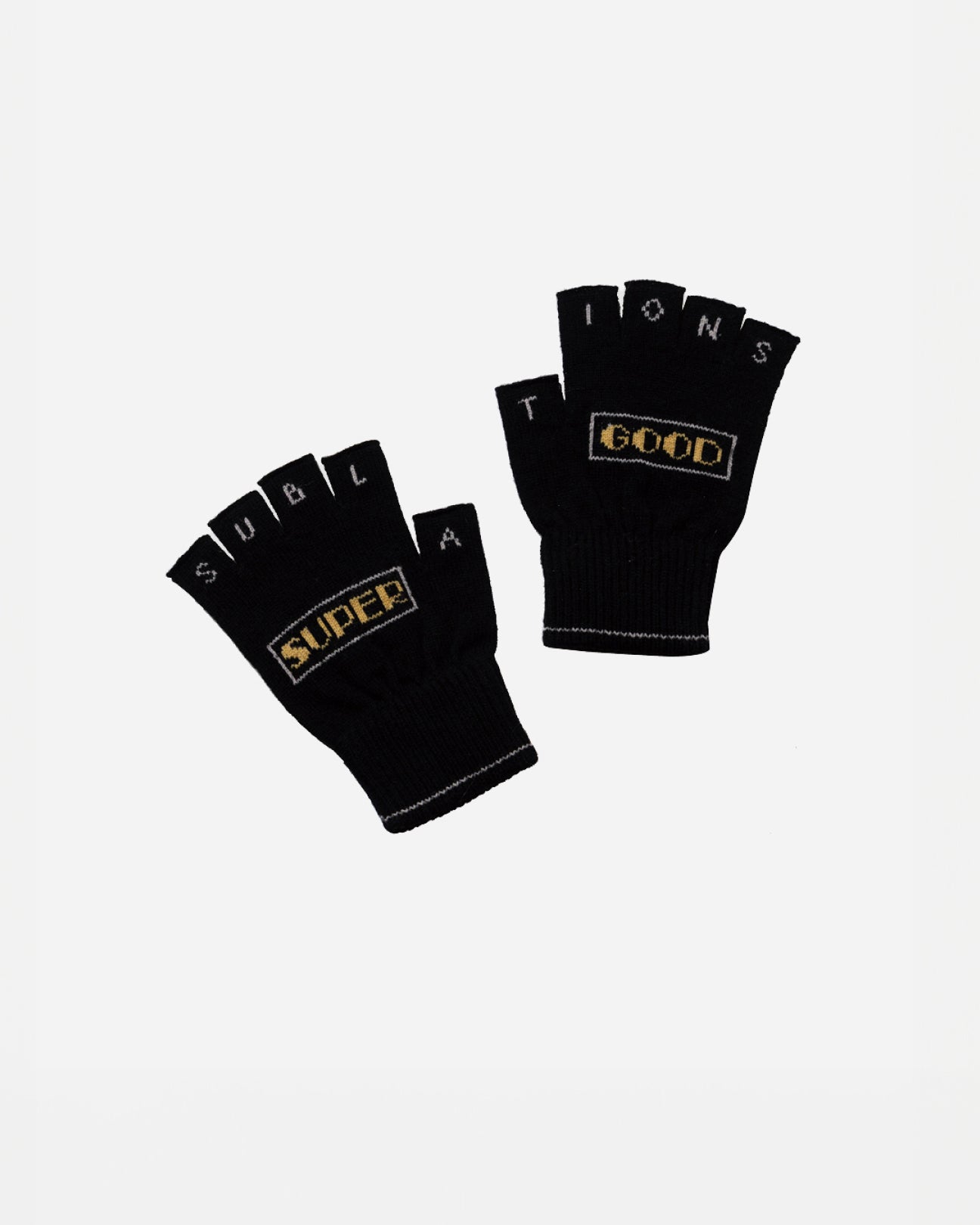 SGSB REVERSIBLE FINGERLESS GLOVES .10 [BLACK YELLOW]