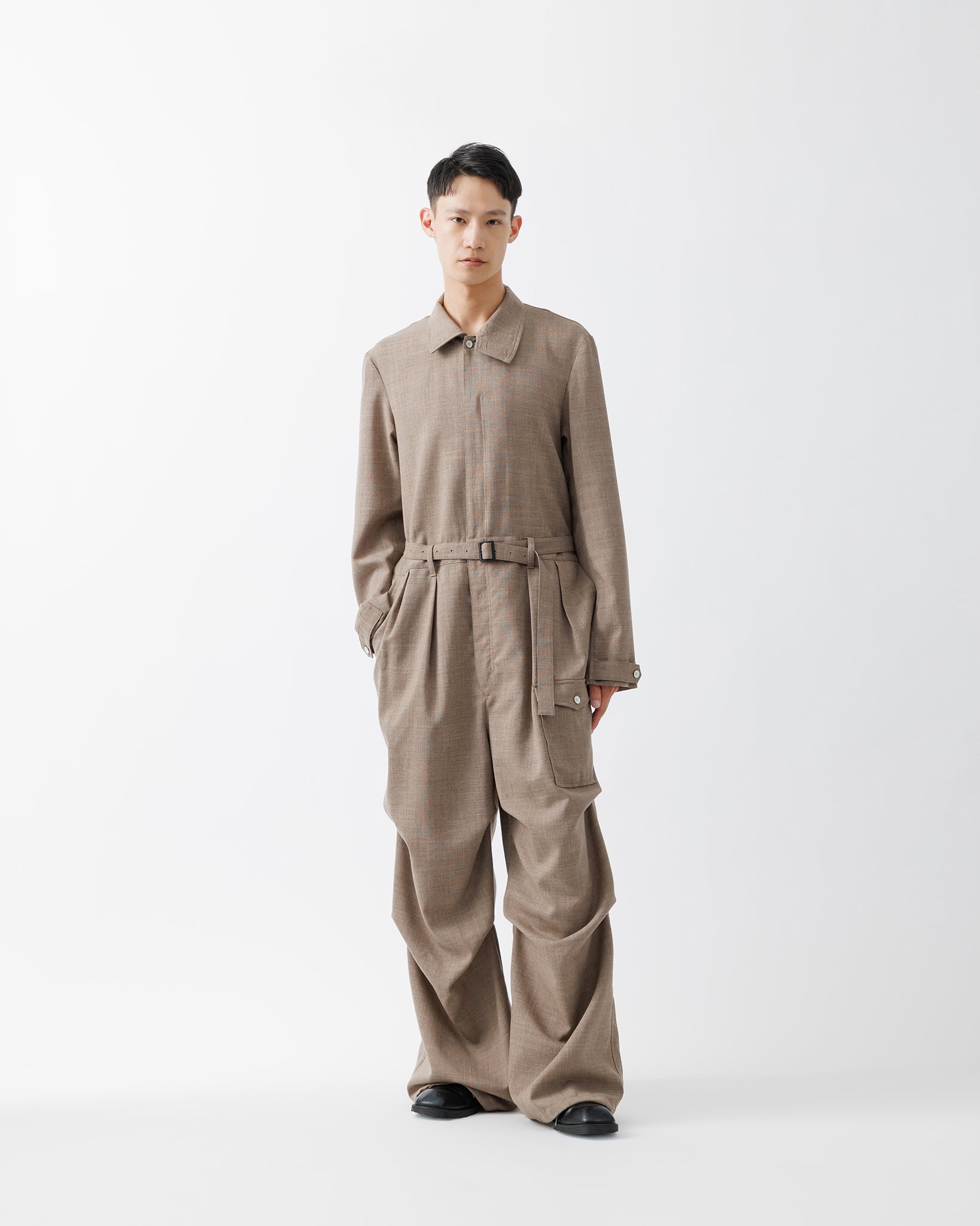 ROUGH WOOL JUMPSUIT .15【BEIGE】