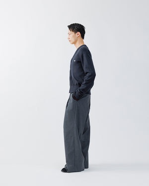 STRIPE WOOL 3TUCK BAGGY TROUSERS .16【GRAY ST】 – SUBLATIONS