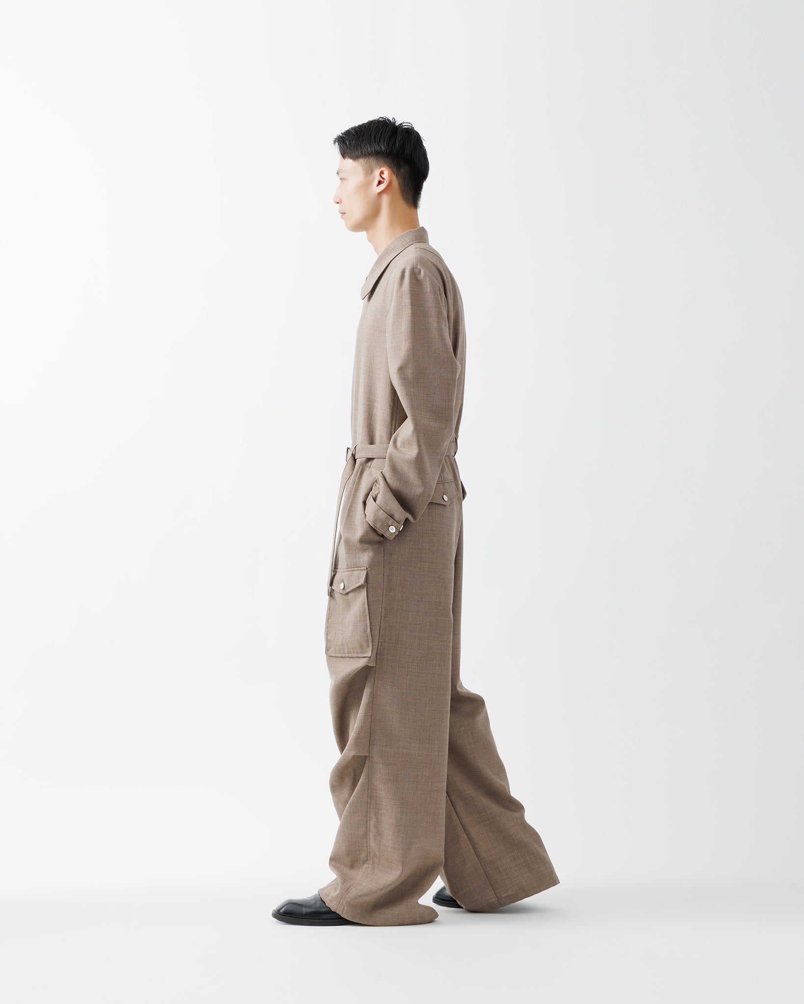 ROUGH WOOL JUMPSUIT .15【BEIGE】