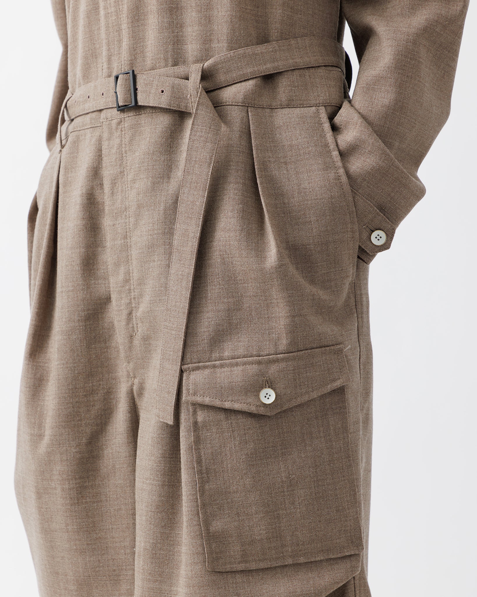 ROUGH WOOL JUMPSUIT .15【BEIGE】