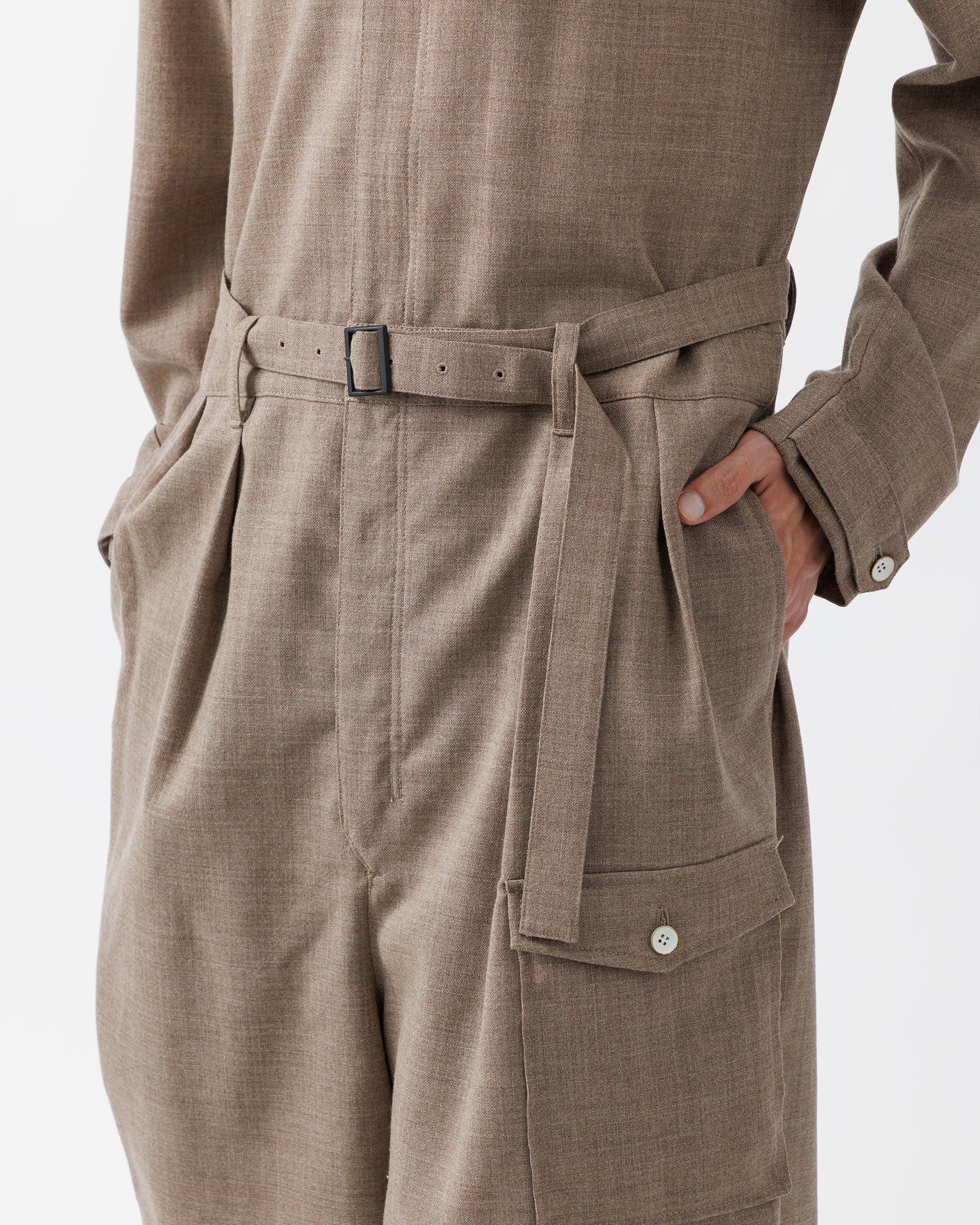 ROUGH WOOL JUMPSUIT .15【BEIGE】