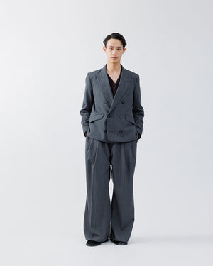STRIPE WOOL DOUBLE BREASTED JACKET .16【GRAY ST】 – SUBLATIONS