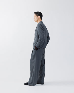 STRIPE WOOL DOUBLE BREASTED JACKET .16【GRAY ST】 – SUBLATIONS