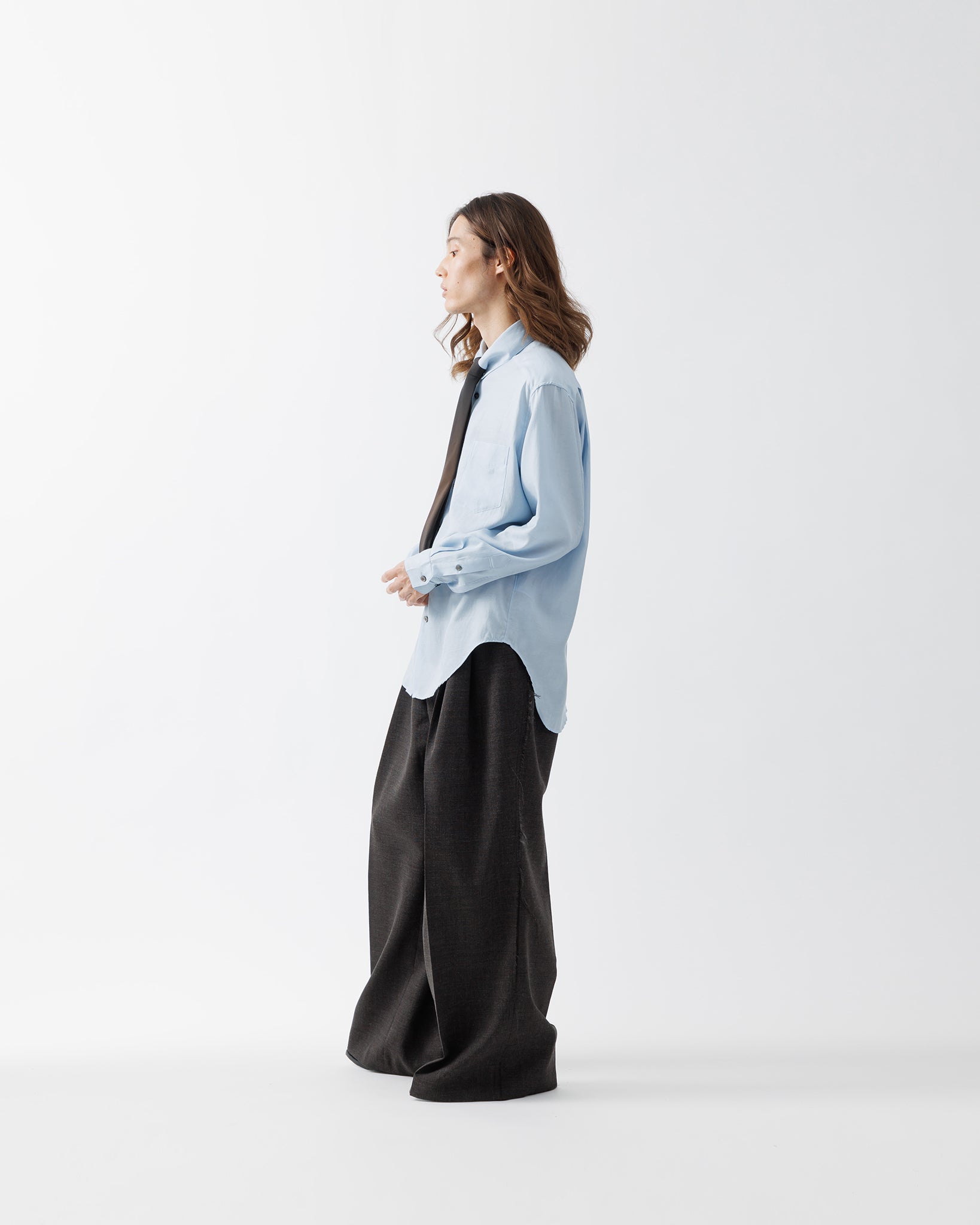 KIVULI PRINT NARROW TIE .15【DARK BROWN】