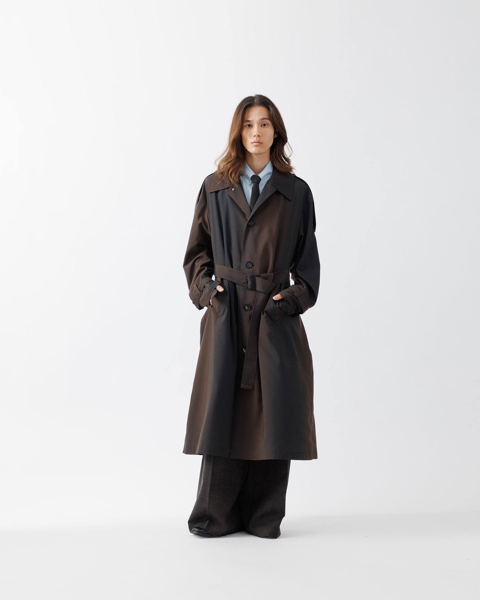 KIVULI PRINT LIGHT WEIGHT COAT .15【DARK BROWN】