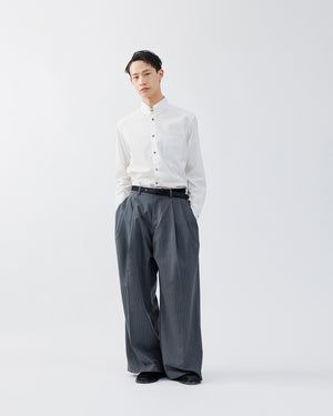 REGULAR FIT TAB COLLAR SHIRT【WHITE ST】 – SUBLATIONS