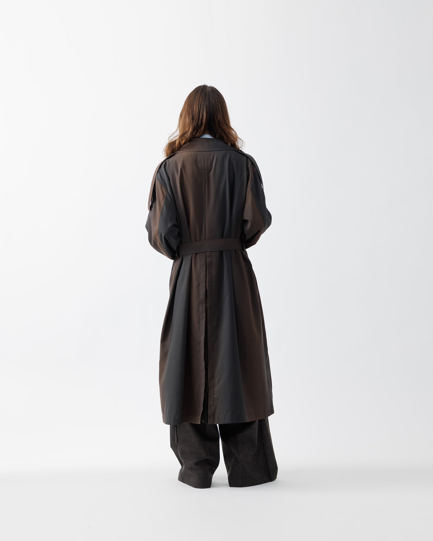 KIVULI PRINT LIGHT WEIGHT COAT .15【DARK BROWN】