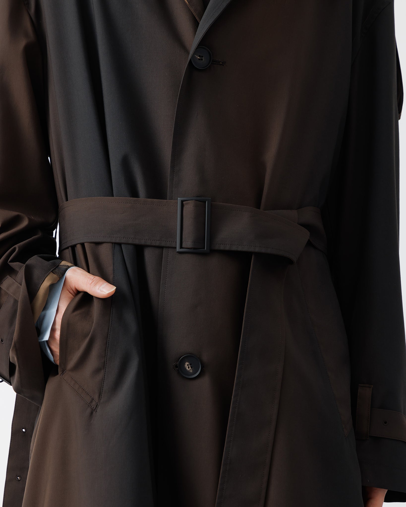 KIVULI PRINT LIGHT WEIGHT COAT .15【DARK BROWN】