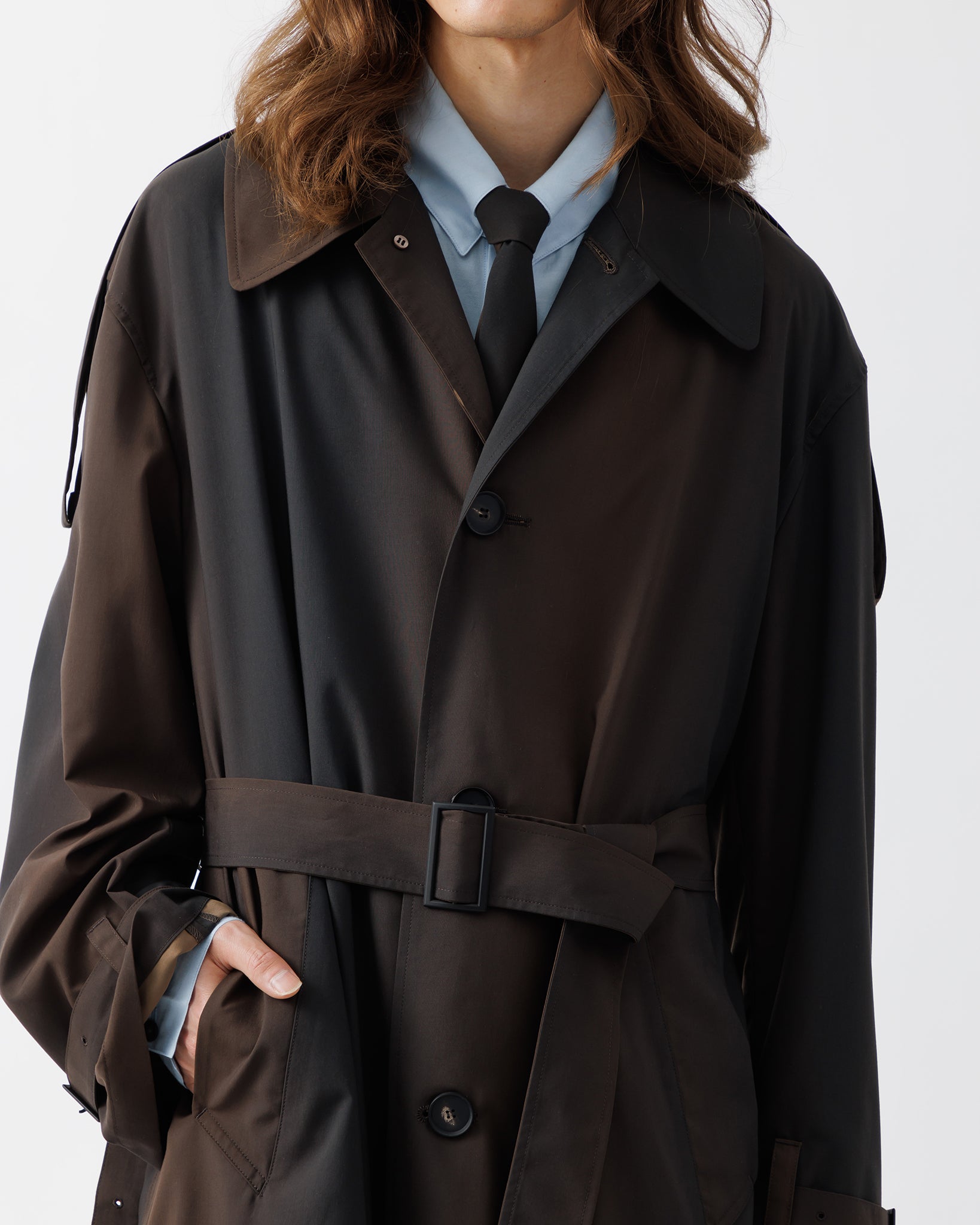 KIVULI PRINT LIGHT WEIGHT COAT .15【DARK BROWN】