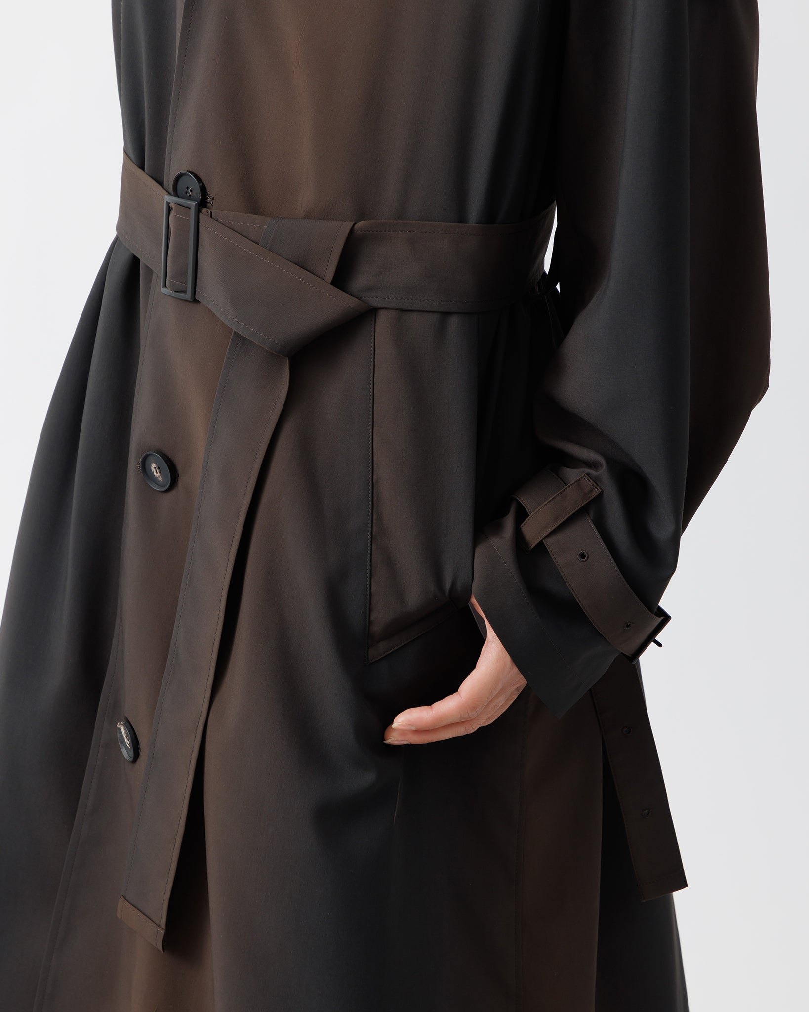 KIVULI PRINT LIGHT WEIGHT COAT .15【DARK BROWN】