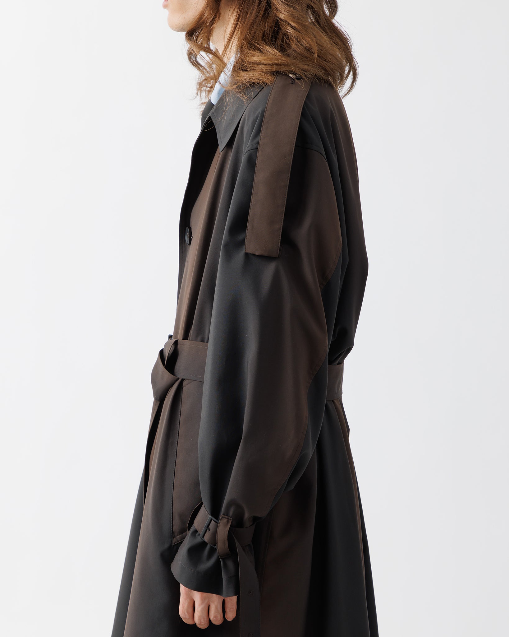 KIVULI PRINT LIGHT WEIGHT COAT .15【DARK BROWN】