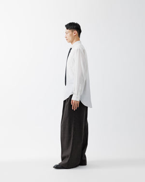 ROUGH WOOL 3TUCK BAGGY TROUSERS .15【DARK BROWN】 – SUBLATIONS