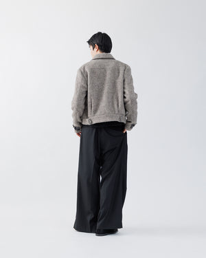 STRIPE WOOL 3TUCK BAGGY TROUSERS .16【BLACK ST】 – SUBLATIONS