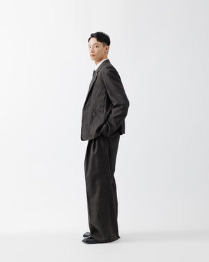ROUGH WOOL 3TUCK BAGGY TROUSERS .15【DARK BROWN】 – SUBLATIONS