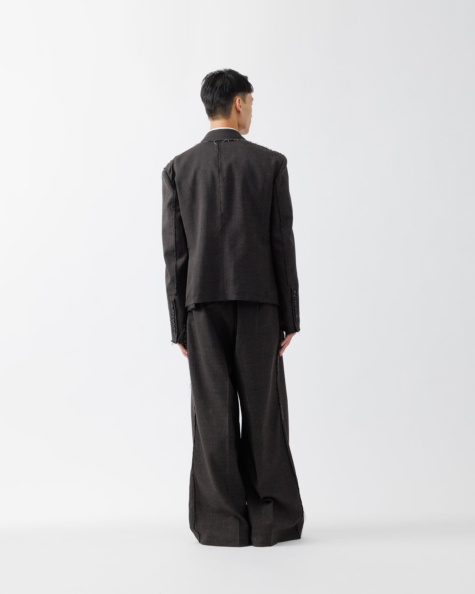 ROUGH WOOL COMPACT JACKET .15【DARK BROWN】