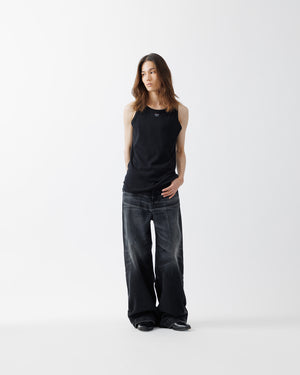 LOGO PRINT RIB TANKTOP .15【BLACK】 LOGO PRINT RIB TANKTOP .15【BLACK】 – SUBLATIONS