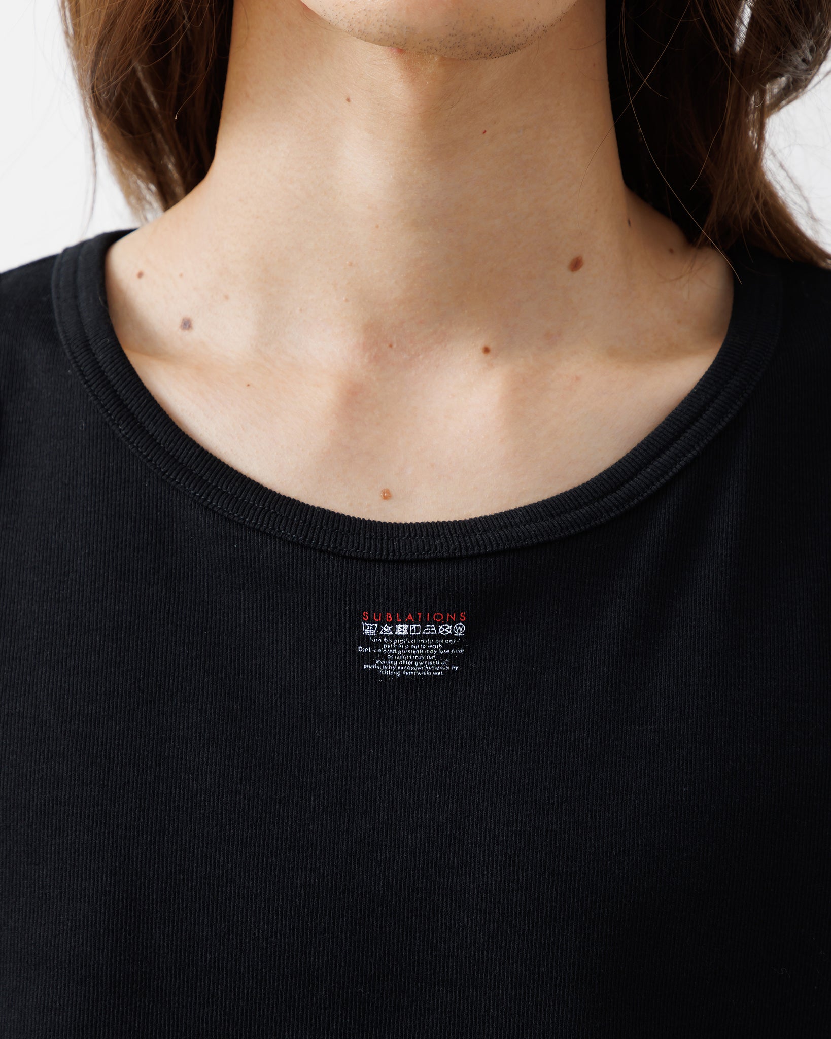 LOGO PRINT RIB TANKTOP .15【BLACK】