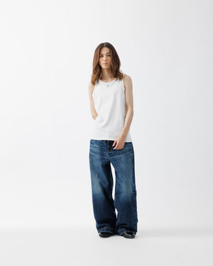 LOGO PRINT RIB TANKTOP .15【WHITE】 – SUBLATIONS