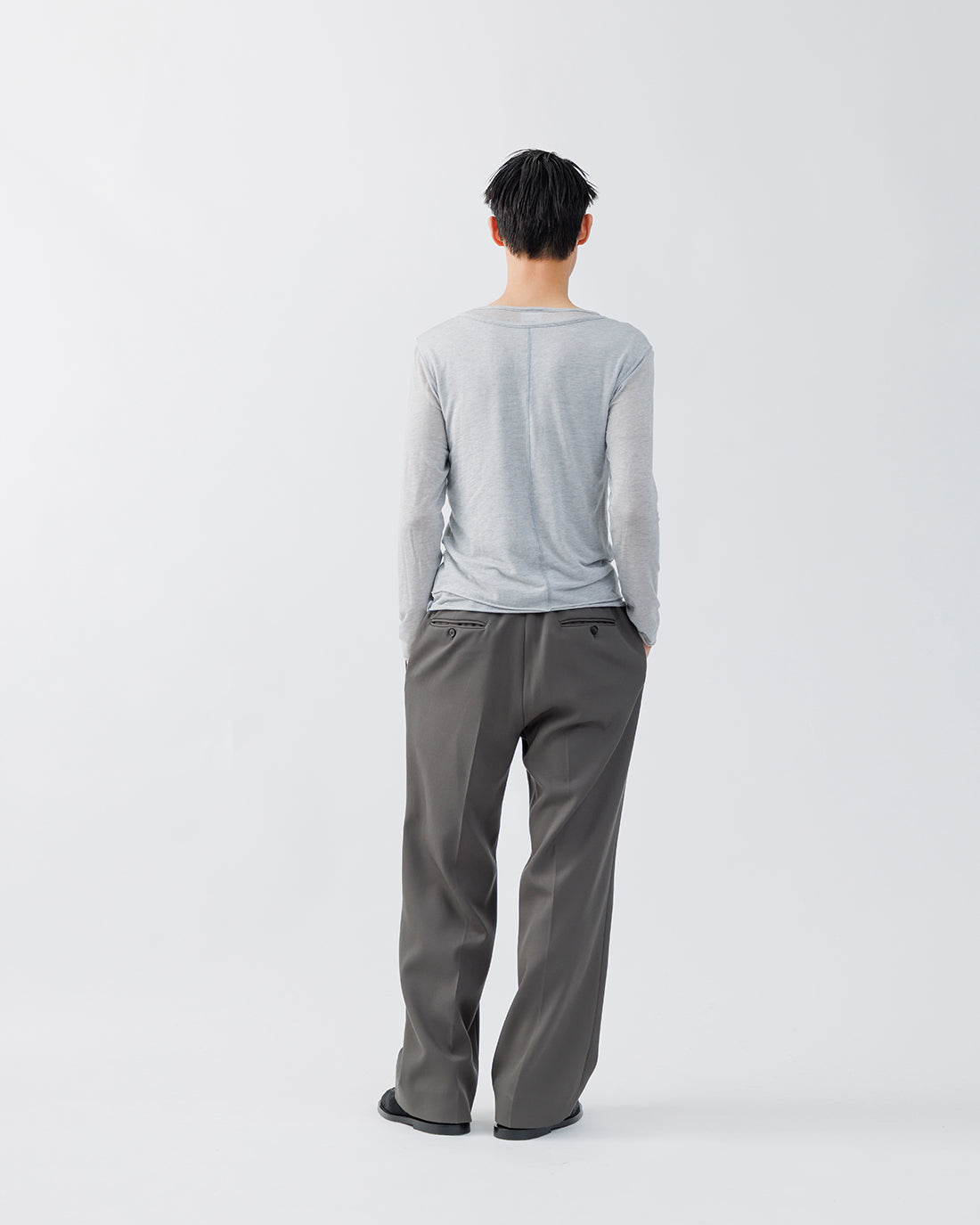 LAYERED HENLEY-NECK SHIRT .16【HEATHER GRAY】 – SUBLATIONS
