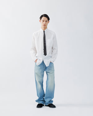 REGULAR FIT TAB COLLAR SHIRT【WHITE】 – SUBLATIONS
