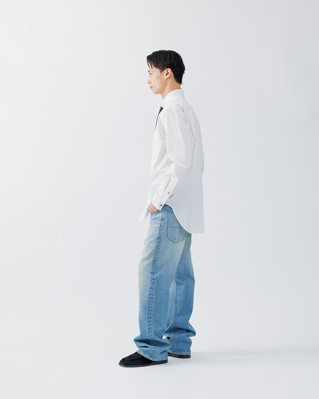 REGULAR FIT TAB COLLAR SHIRT【WHITE】 – SUBLATIONS