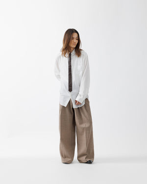 ROUGH WOOL 3TUCK BAGGY TROUSERS .15 [BEIGE] – SUBLATIONS