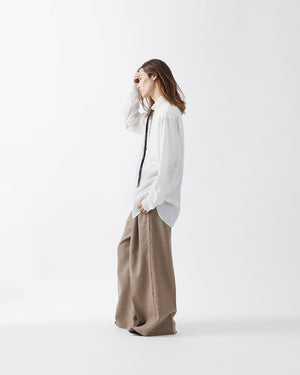ROUGH WOOL 3TUCK BAGGY TROUSERS .15 [BEIGE] – SUBLATIONS