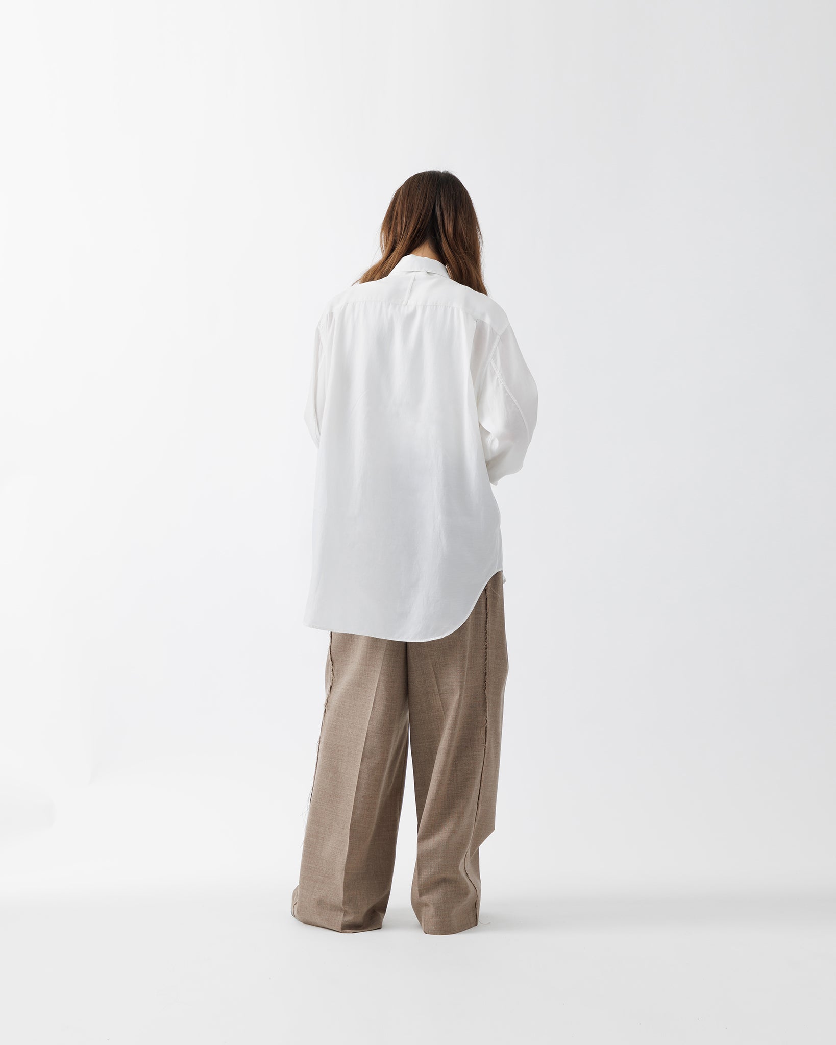 ROUGH WOOL 3TUCK BAGGY TROUSERS .15【BEIGE】