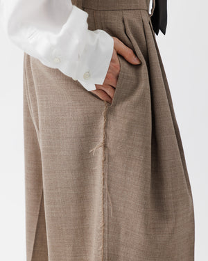 ROUGH WOOL 3TUCK BAGGY TROUSERS .15 [BEIGE] – SUBLATIONS